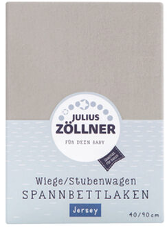Zollner JULIUS ZÖLLLNER hoeslaken Jersey taupe 40 x 90 cm Grijs - 40x90 cm