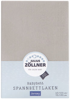 Zollner JULIUS ZÖLLLNER hoeslaken Jersey taupe 70 x 140 cm Grijs - 60/70x120/140 cm