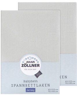 Zollner JULIUS ZÖLLNER Hoeslaken dubbelpak Jersey grijs - 60/70x120/140 cm