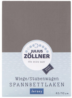 Zollner JULIUS ZÖLLNER Hoeslaken Jersey anthracite 40 x 90 cm Grijs - 40x90 cm