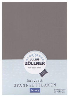 Zollner JULIUS ZÖLLNER Hoeslaken Jersey anthracite 70 x 140 cm Grijs - 60/70x120/140 cm