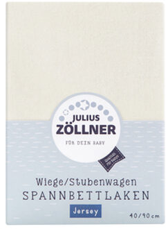 Zollner JULIUS ZÖLLNER Hoeslaken Jersey voor wieg ecru Beige - 90x45 cm