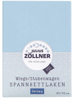 Zollner JULIUS ZÖLLNER Hoeslaken Jersey voor wieg lichtblauw - 40x90 cm