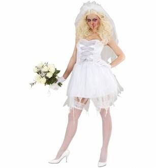 Zombie bruid kostuum Wit - Transparant