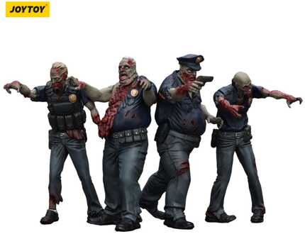 Zombie Dark Source Action Figures 4-Pack Police (Male) 8 cm
