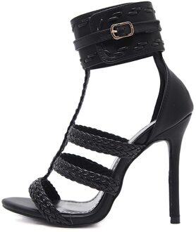 Zomer 11Cm Mode Dunne Hoge Hakken Sandalen Open Teen Vis Mond Schoenen Holle Sandalen Nachtclub Zwarte Schoenen Vrouw party Schoen 5.5