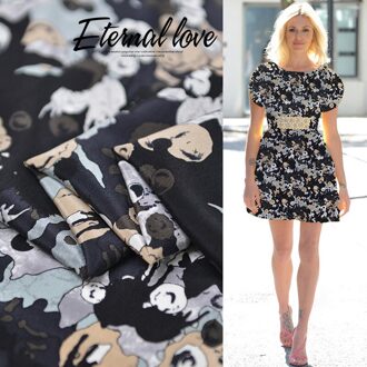 Zomer 140Cm Breed 16Momme 100% Zijde Crêpe De Chine Stof Voor Jurk Gedrukt Doek Diy naaien 0.5 meter