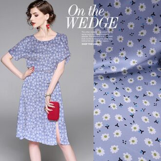 Zomer 19Momme 140Cm Breed 93% Zijde 7% Spandex Charmeuse Stof Voor Jurk Floret Digitale Gedrukt Diy Naaien Te 1 meter