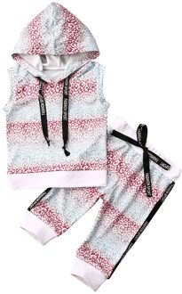 Zomer 2Pcs Oefening Sport Sets Peuter Kids Trainingspakken Camouflage Print Sport Pak Hooded Mouwloze Top En Broek Set 110