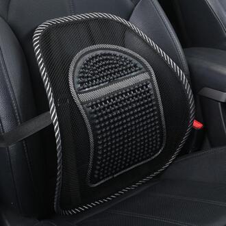 Zomer Ademend Massage Lumbale Seat Ondersteunt Protector Ondersteuning Taille Kussen Auto Terug Pad zwart