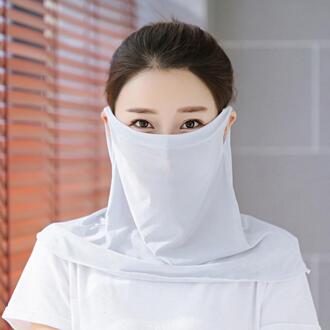 Zomer Ademend Zonnebrandcrème Masker Vrouwen Ijs Dunne Winddicht Masker Opening Fietsen Masker licht grijs