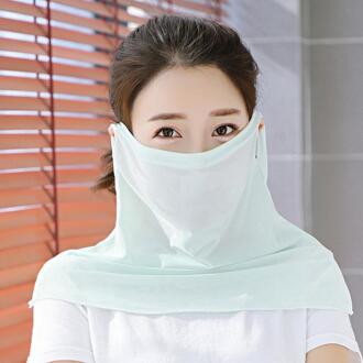 Zomer Ademend Zonnebrandcrème Masker Vrouwen Ijs Dunne Winddicht Masker Opening Fietsen Masker licht groen