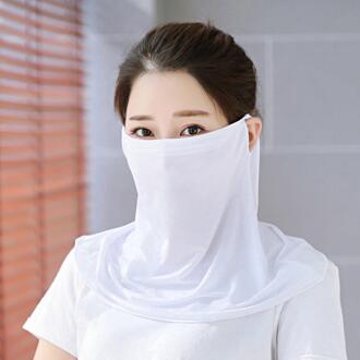 Zomer Ademend Zonnebrandcrème Masker Vrouwen Ijs Dunne Winddicht Masker Opening Fietsen Masker wit