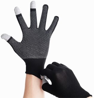 Zomer Ademende Anti-Slip Gel Touch Screen Handschoen Zomer Auto Rijden Rijden Pols Handschoenen Zon handschoenen 1paar- zwart