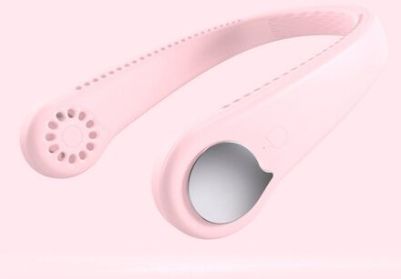 Zomer Air Cooling Neck Fan Bladeless Opknoping Hals Fan Luchtkoeler Outdoor Sport Mini Usb Oplaadbare Nekband Fans Sterke Wind roze