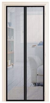 Zomer Anti Mosquito Insect Fly Bug Gordijnen Magnetische Netto Mesh Automatische Sluiting Deur Screen Keuken Gordijn 100*210cm zwart