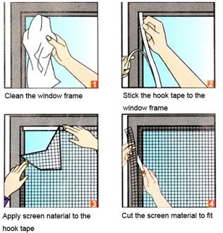 Zomer Anti-Muggen Venster Scherm Zelfklevende Insect Fly Mosquito Bug Mesh Venster Scherm Netto Flyscreen Gordijn 150x130cm