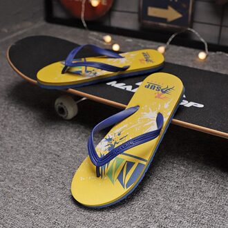 Zomer Antislip Karakter Slippers Trend Persoonlijkheid Indoor En Outdoor Mannen Casual Strand Slippers Studenten Clip Slippers Blauw / EUR 41-42