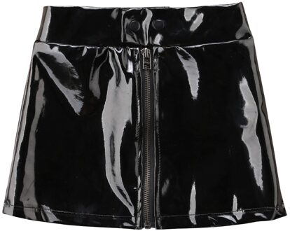 Zomer Baby Baby Meisjes Rokken Solid Leer Rits Mini Rok 2 Kleuren zwart / 2T