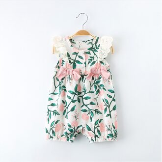 Zomer Baby Jongens Meisjes Romper Uitje Kleding Meisje Bodysuits Een Stuk Pak Zomer Honderd Dag Kleding Kinderen kleding roze / 3-6M