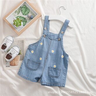 Zomer Baby Kids Jumpsuits Shorts Koreaanse Bloemen Denim Overalls Voor Meisje 1 2 3 4 Jaar Peuter Meisje Jeans shorts 9m