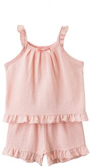 Zomer Baby Meisje Pyjama Leuke Casual Homewear Puur Katoen Pyjama Pure Kleur Pak Top + Shorts Roze 2-9 Jaar 6-7Y