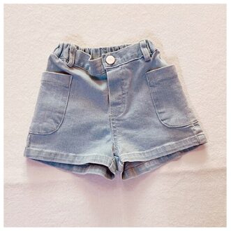 Zomer Baby Meisjes Denim Shorts Kinderen Katoen Elastische Denim Korte Broek Koreaanse Kinderkleding licht blauw / 3T(100cm)