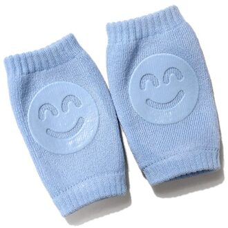 Zomer Baby Sokken Elleboog Peuter Crawl Kniebeschermers Baby Kind Knie Kniebeschermers Glimlach Leuke Kniebeschermers blauw