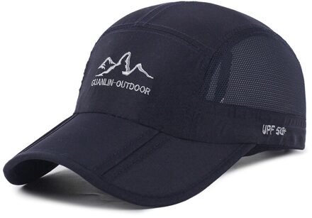 Zomer Baseball Cap Sneldrogende Hoed Sport Mode Zon Baseball Caps Ademend Ultra Dunne marine blauw