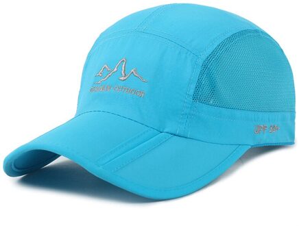 Zomer Baseball Cap Sneldrogende Hoed Sport Mode Zon Baseball Caps Ademend Ultra Dunne meer blauw