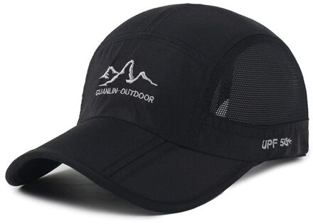 Zomer Baseball Cap Sneldrogende Hoed Sport Mode Zon Baseball Caps Ademend Ultra Dunne zwart