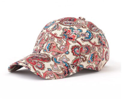 Zomer Bloemenprint Vrouwen Baseball Caps 100% Katoen Canvas Verstelbare Hoed Mode Snapback Bone Caps gorras Rood