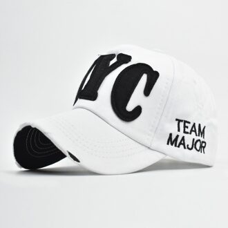 Zomer Borduren Nyc 5 Panel Katoenen Baseball Cap Zwart Wit Blauw Roze Terugschieten Vader Hoeden Voor Vrouwen mannen Uitgerust Caps