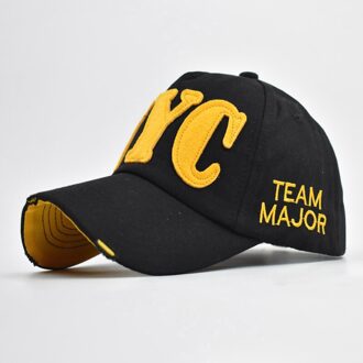 Zomer Borduren Nyc 5 Panel Katoenen Baseball Cap Zwart Wit Blauw Roze Terugschieten Vader Hoeden Voor Vrouwen mannen Uitgerust Caps