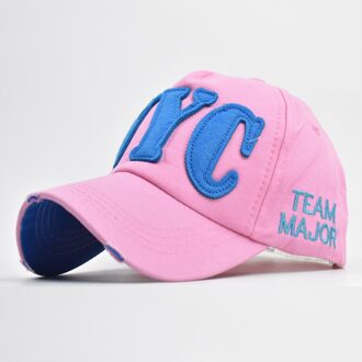 Zomer Borduren Nyc 5 Panel Katoenen Baseball Cap Zwart Wit Blauw Roze Terugschieten Vader Hoeden Voor Vrouwen mannen Uitgerust Caps