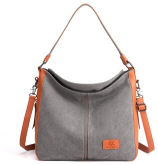 Zomer Crossbody Tassen Voor Vrouwen Canvas Tote Tas Dames Messenger Vrouw Handtassen Schoudertassen Koppeling Purse Grijs