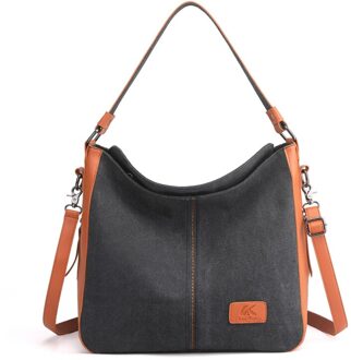 Zomer Crossbody Tassen Voor Vrouwen Canvas Tote Tas Dames Messenger Vrouw Handtassen Schoudertassen Koppeling Purse zwart