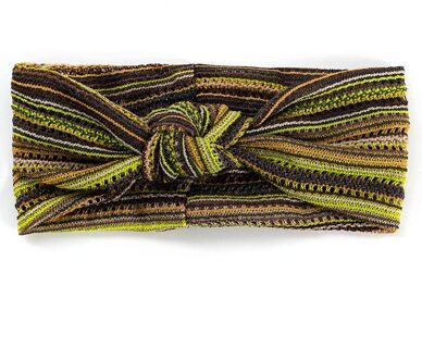 Zomer Dames Haarband Bohemen Hollow Strepen Sport Outdoor Multicolor Meisje Haarband Haaraccessoires Twisted Geknoopt Headwrap geel