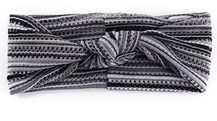 Zomer Dames Haarband Bohemen Hollow Strepen Sport Outdoor Multicolor Meisje Haarband Haaraccessoires Twisted Geknoopt Headwrap grijs