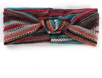 Zomer Dames Haarband Bohemen Hollow Strepen Sport Outdoor Multicolor Meisje Haarband Haaraccessoires Twisted Geknoopt Headwrap groen