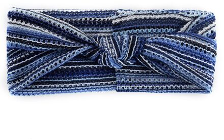 Zomer Dames Haarband Bohemen Hollow Strepen Sport Outdoor Multicolor Meisje Haarband Haaraccessoires Twisted Geknoopt Headwrap marine