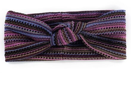 Zomer Dames Haarband Bohemen Hollow Strepen Sport Outdoor Multicolor Meisje Haarband Haaraccessoires Twisted Geknoopt Headwrap paars