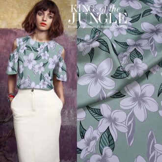 Zomer Digitale Gedrukt 108 Cm Breed 19 Momme 93% Zijde 7% Spandex Charmeuse Stof Voor Jurk Doek Diy naaien 1 meter