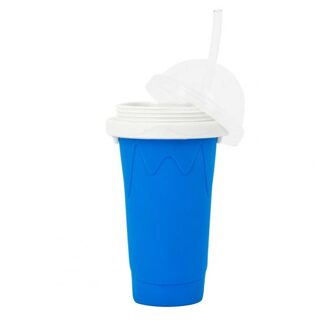 Zomer Diy Smoothie Cup Pinch In Ijs Cup Siliconen Double Layer Zelfgemaakte Ijs Milkshake Sapkop Zomer Koude Houden cup Blauw