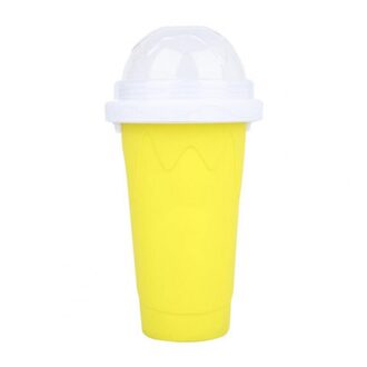 Zomer Diy Smoothie Cup Pinch In Ijs Cup Siliconen Double Layer Zelfgemaakte Ijs Milkshake Sapkop Zomer Koude Houden cup geel