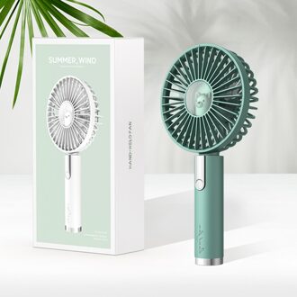 Zomer Draagbare Mini Ventilator 3 Speed Verstelbare Fans Usb Oplaadbare Desk Handheld Airconditioner Koeler Buiten Reizen Artefact groen