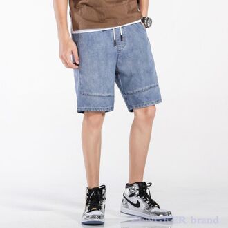 Zomer Dunne Plus Size Denim Shorts Mannen Plus Size Losse Straight Elastische Taille Vijf-Punt Mannen Shorts 7XL 6XL 5XL Xxl