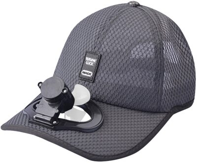 Zomer Fan Cooling Baseball Cap Hoed Usb Opladen Ademend Schaduw Zonnebrandcrème Hoed Vereist Vissen Zomer Sport Outdoor donker grijs