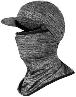 Zomer Fietsen Gezichtsmasker Cool Ice Zijde Anti-Uv Fietsen Cap Sjaal Ademend Hoofddeksels Fiets Hoed Gezichtsmasker Voor Outdoor Sport Grijs