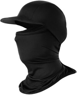 Zomer Fietsen Gezichtsmasker Cool Ice Zijde Anti-Uv Fietsen Cap Sjaal Ademend Hoofddeksels Fiets Hoed Gezichtsmasker Voor Outdoor Sport zwart